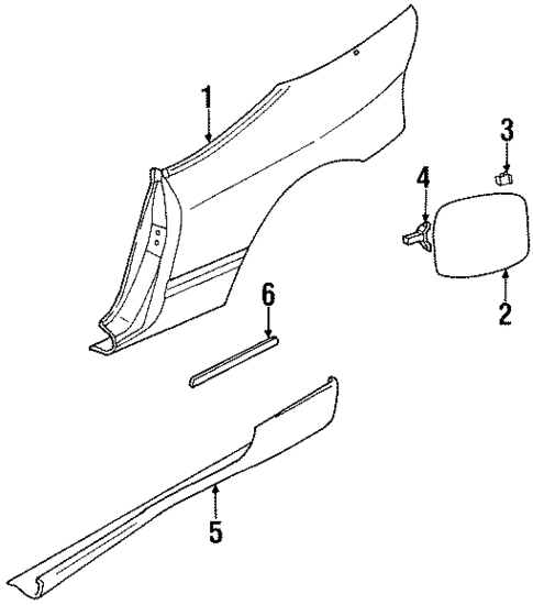 Quarter Panel & Components for 1996 Mitsubishi Eclipse #0