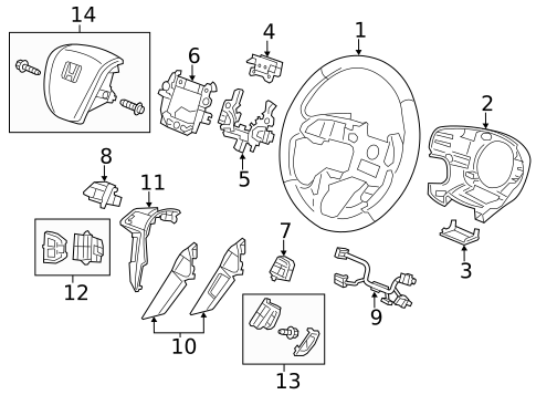 Steering Wheel & Trim for 2014 Honda Odyssey #0