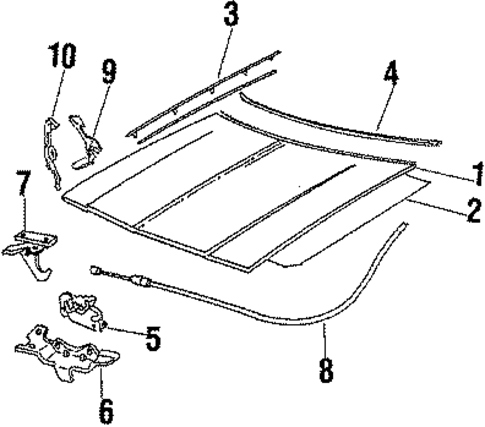 Hood & Components for 1986 Oldsmobile Cutlass Supreme #0