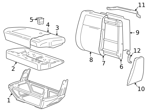 Seat Components for 1997 Volkswagen EuroVan #1