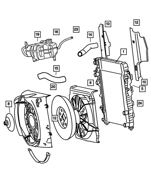 Radiator and Related Parts for 2004 Jeep Liberty #1
