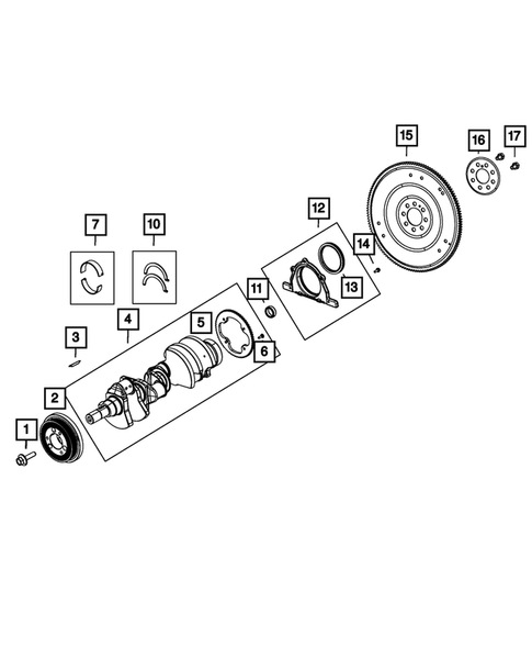 Crankshaft, Piston, Drive Plate, Flywheel, and Damper for 2017 Ram 2500 #0