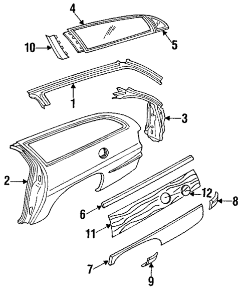 Quarter Panel & Components for 1991 Buick Roadmaster #0