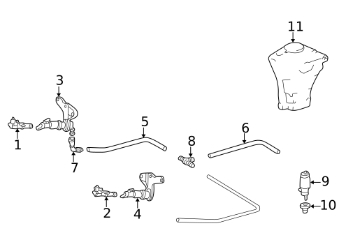 Headlamp Washers/Wipers for 2000 Mercedes-Benz CLK 430 #1