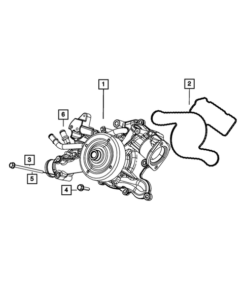 Water Pump and Related Parts for 2008 Chrysler Aspen #2