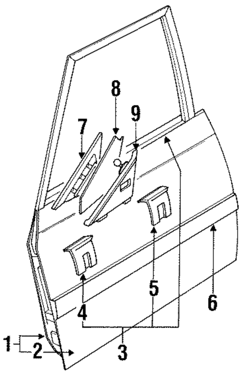Door & Components for 1990 Toyota Corolla #2