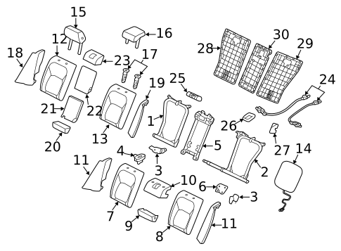 Front Seat Components for 2020 Jaguar XE #4