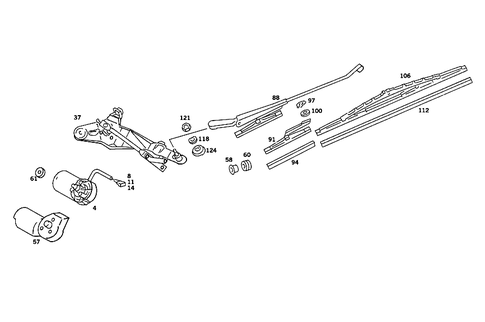 Pane Wiper for 1986 Mercedes-Benz 190D #0