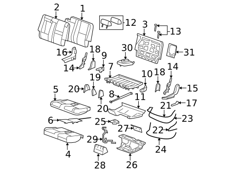 Rear Seat Components for 2007 Chevrolet Suburban 1500 #0