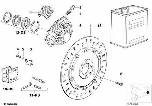 Rear Wheel Brake for 1991 BMW-Motorrad K 75 RT #1