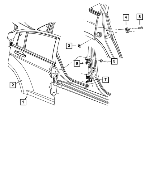 Rear Door for 2010 Chrysler Sebring #1