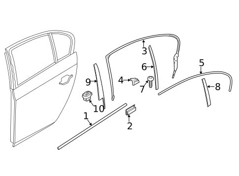 Exterior Trim - Rear Door for 2016 BMW 535d #0