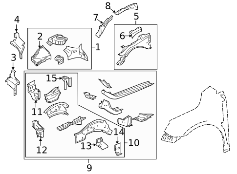 Structural Components & Rails for 2012 Buick LaCrosse #0