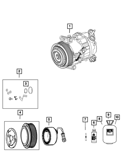 Air Conditioner Compressor and Mounting for 2021 Jeep Cherokee #0