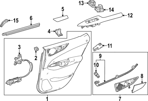 Interior Trim - Rear Door for 2025 Lexus NX350h #0