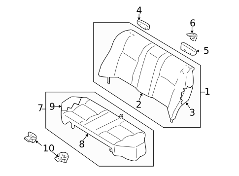 Rear Seat Components for 2002 Nissan Sentra #0
