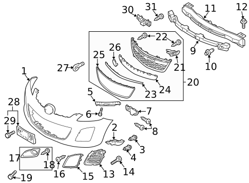 Bumper & Components - Front for 2011 Mazda CX-7 #0