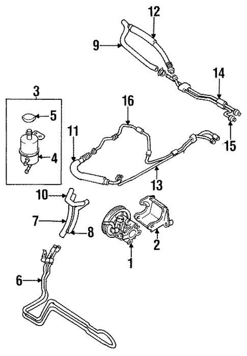 Power Steering Pump & Cooler Lines for 1996 Mitsubishi Eclipse #1