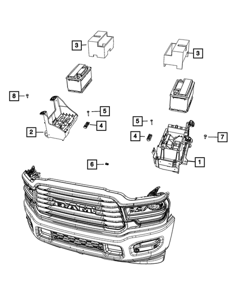 Battery, Battery Tray and Cables for 2021 Ram 3500 #5