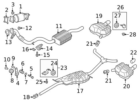 Exhaust Components for 2019 Audi A5 Quattro #1