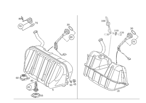 Fuel Tank with Detachable Parts for 2001 Mercedes-Benz CL 55 AMG® #0