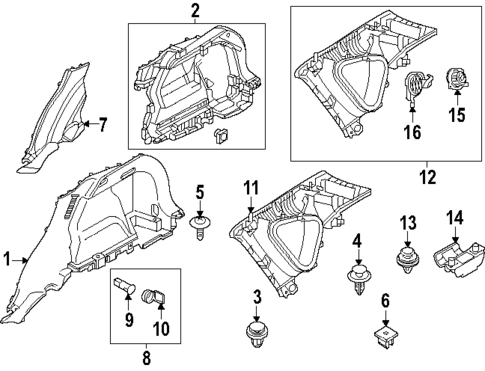 Interior Trim - Quarter Panels for 2018 Mazda CX-5 #0