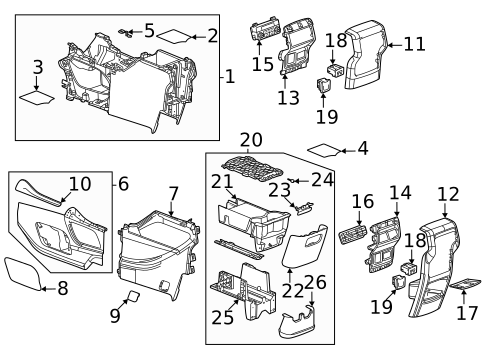 Center Console for 2022 GMC Acadia #0
