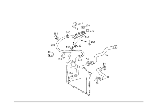 Expansion Tank, Mounting and Hoses for 2000 Mercedes-Benz E430 #1
