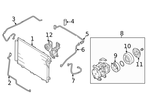 Condenser, Compressor & Lines for 2005 Kia Sorento #0