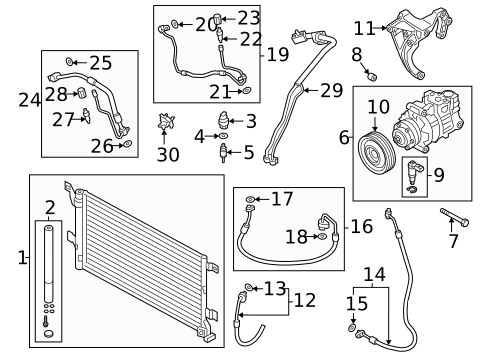 Condenser, Compressor & Lines for 2019 Audi S5 #1