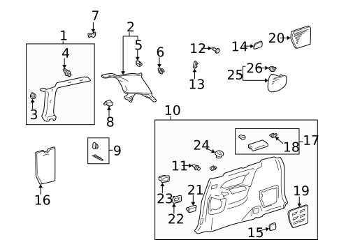 Interior Trim - Uniside for 1999 Toyota Sienna #0