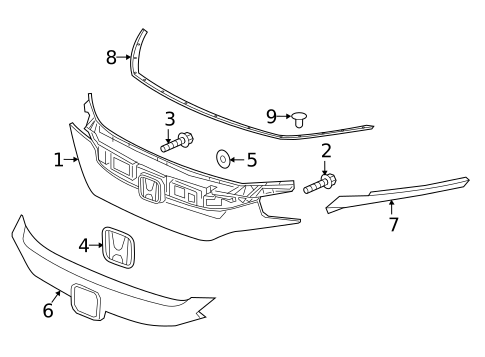 Grille & Components for 2018 Honda Civic #0