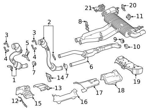 Exhaust Components for 2020 Mercedes-Benz GLC63 AMG #1
