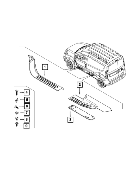 Panels - Moldings - Scuff Plates, Pillar, Cowl, 1/4 Panel Trim and Cargo Covers for 2022 Ram ProMaster City #2