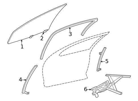 Glass - Front Door for 2002 Chrysler Concorde #0