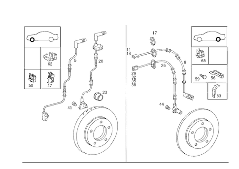 Brake Pad Wear Indicator and Speed Sensor, Front and Rear Axle for 1998 Mercedes-Benz E430 #3