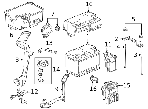 Battery & Related Components for 2019 Honda Ridgeline #1