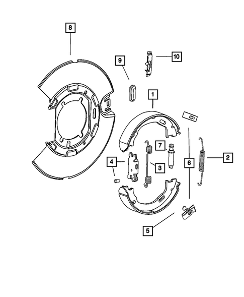 Parking Brake Lever, Cables, and Rear Disc Park Brake Assembly for 2011 Chrysler 300 #1