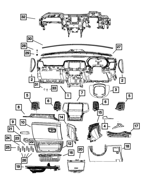 Instrument Panel for 2017 Jeep Grand Cherokee #1