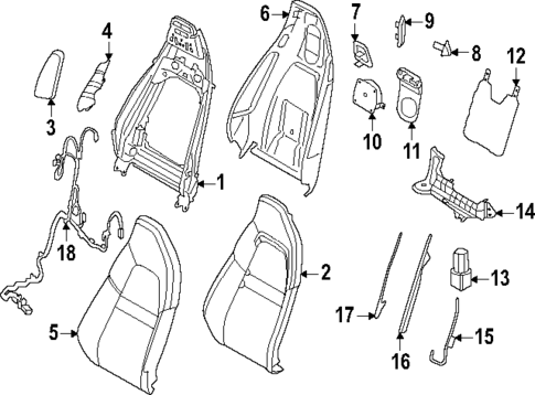 Driver Seat Components for 2023 Porsche 911 #0