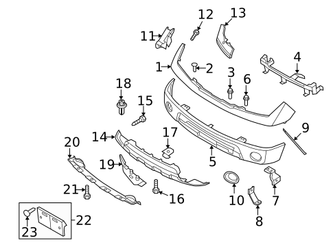 Bumper & Components - Front for 2019 Nissan Frontier #0