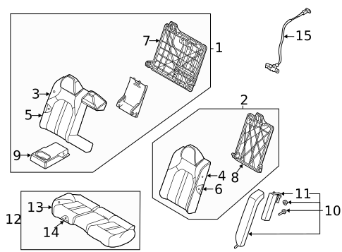 Rear Seat Components for 2020 Hyundai Sonata #0