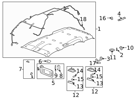Interior Trim - Roof for 2008 GMC Yukon #0
