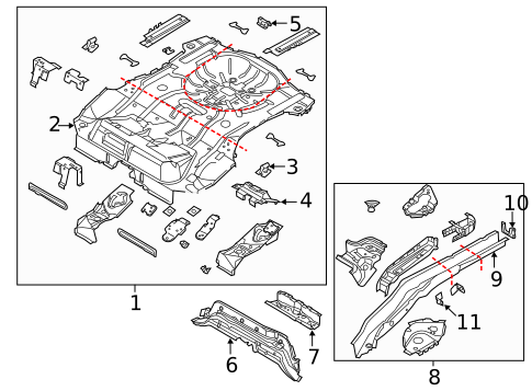 Rear Floor & Rails for 2013 Ford Focus #0