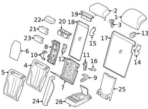 Rear Seat Components for 2018 BMW X6 #0