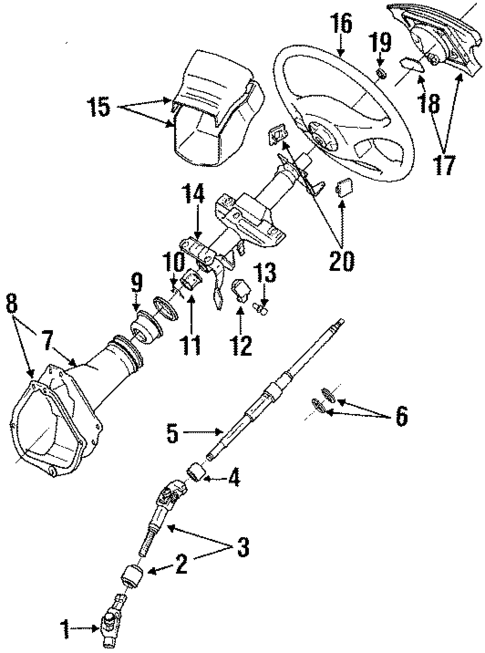 Steering Column & Wheel for 1990 Toyota Celica #1