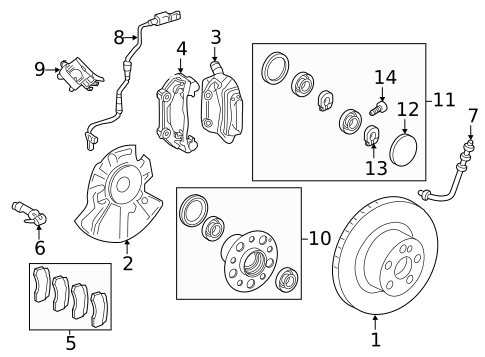 Front Brakes for 1999 Mercedes-Benz CLK430 #1