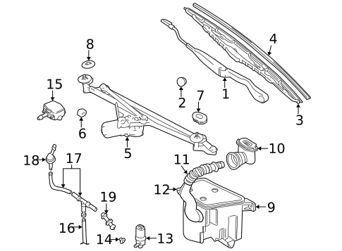 Wiper & Washer Components for 2001 Jaguar XK8 #0