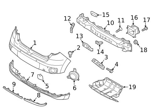 Bumper & Components - Rear for 2018 Kia Soul EV #1