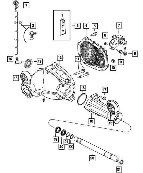 Front Axle; Housing, Differential and Vent for 2010 Jeep Commander #1